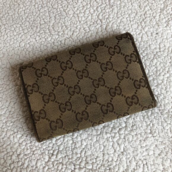Gucci monogram leather trifold card case wallet coin purse - Picture 3 of 7